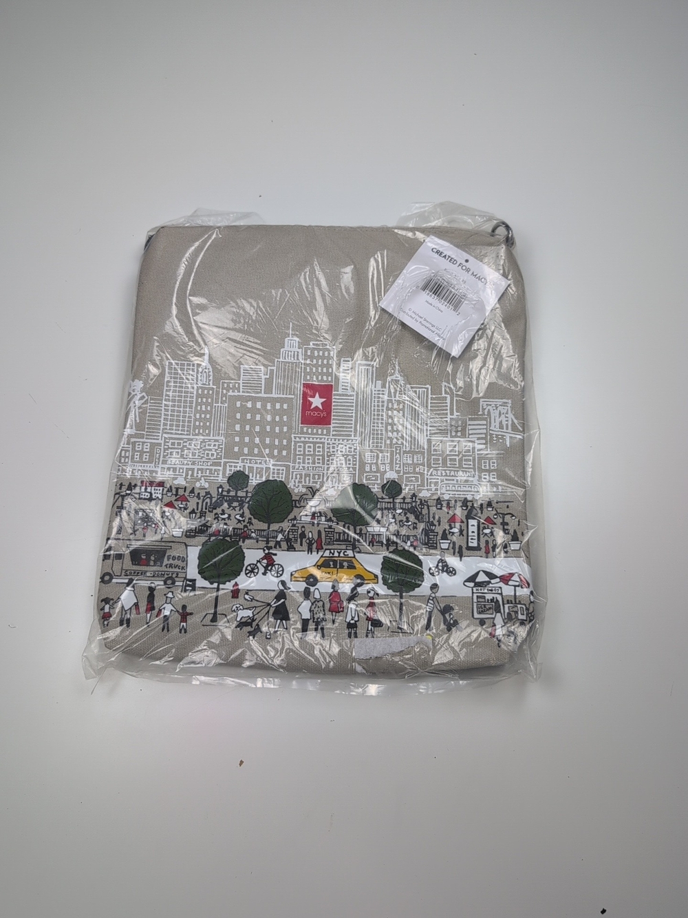 Macy's Michael Storrings NYC Canvas Crossbody Bag NWT City Skyline Tote - Picture 4 of 9
